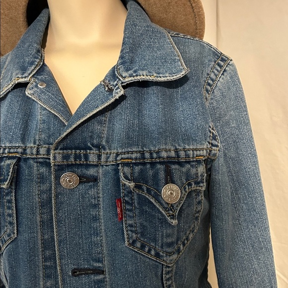 LEVI VINTAGE TYPE 1 BLUE DENIM ICONIC JACKET WOMENS SIZE S - Picture 2 of 15
